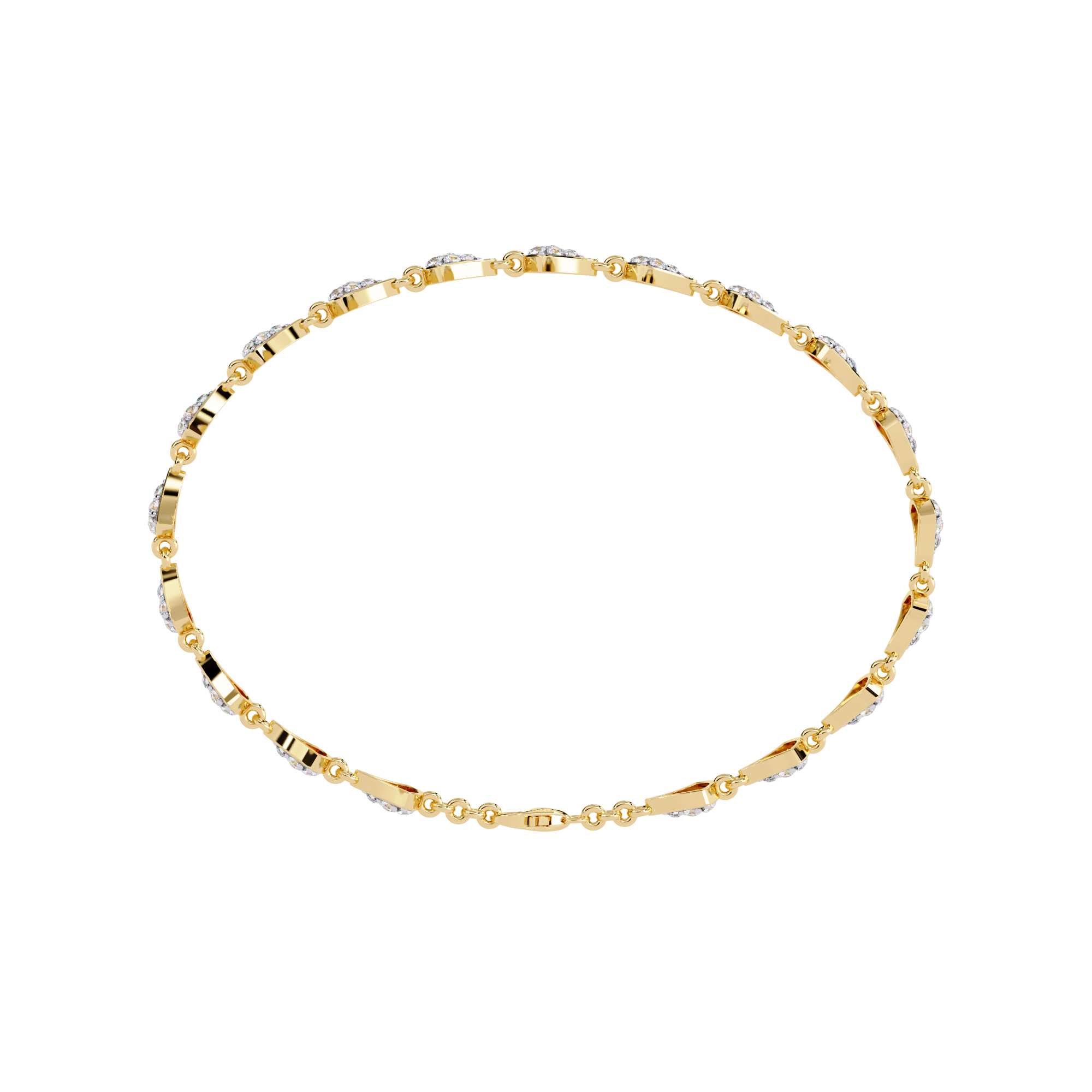 Solitairekart 1.05ct X and O Natural Diamond Tennis Bracelet-HI Color, VS-SI Clarity